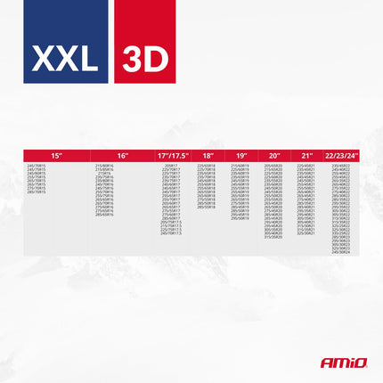 AMiO AMIO 3D XXL Textiele Sneeuwkettingen voor Autobanden – EN16662 - 1 ÖNORM V5121 – Veilig Rijden op Sneeuw en IJs AMiO 3