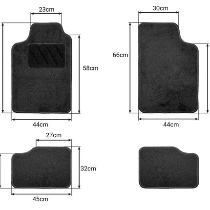 AMiO AMiO 4 Universele Auto Matten TEX - 1 voor Meerdere Auto Merken Zwart AMiO 2