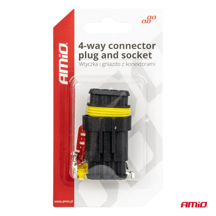 AMiO 4 - Weg Connector Stekker & Stopcontact Set - VCTparts.nl