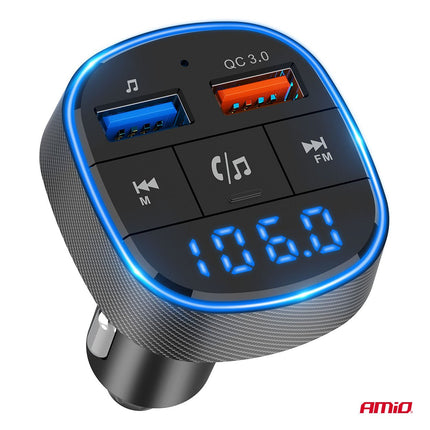 AMiO AMiO Car FM Transmitter – 2×USB - A – 12V/24V – Bluetooth – Handsfree Bellen en Muziek Afspelen AMiO 11