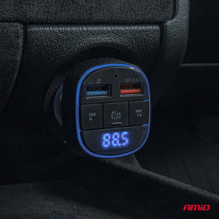 AMiO AMiO Car FM Transmitter – 2×USB - A – 12V/24V – Bluetooth – Handsfree Bellen en Muziek Afspelen AMiO 2