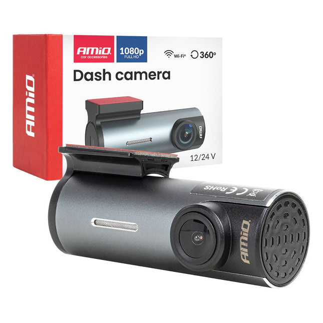 AMiO AMiO Dashcam 1K WLAN – Full HD 1080P Auto Camera WiFi – 128GB Ondersteuning – Nachtmodus Loop Recording USB C Dash Camera AMiO 1
