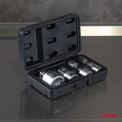 AMiO AMiO Dopadapterset 6-delig 1/4"-3/8"-1/2"-3/4" - Verloopset voor Dopsleutels AMiO 2