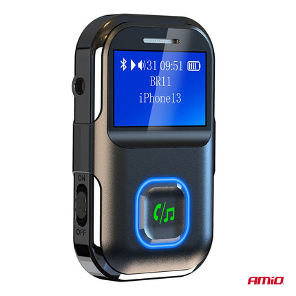 AMiO AMiO Draadloze Mini LCD Audio Bluetooth Receiver TX/RX Ontvanger – 3.5mm AUX Jack Muziekstreaming Handsfree AMiO 3
