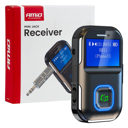 AMiO AMiO Draadloze Mini LCD Audio Bluetooth Receiver TX/RX Ontvanger – 3.5mm AUX Jack Muziekstreaming Handsfree AMiO 1