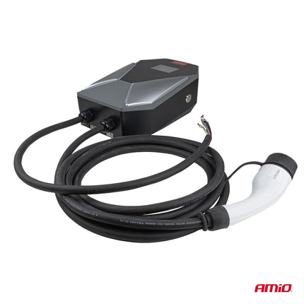 AMiO AMiO EV Lader 22kW 3 Fase 400V 32A Wallbox Super Snellader Elektrische Auto – LCD Display IP66 Laadstation 5 Meter Kabel – Professioneel en Zakelijk Gebruik AMiO 8