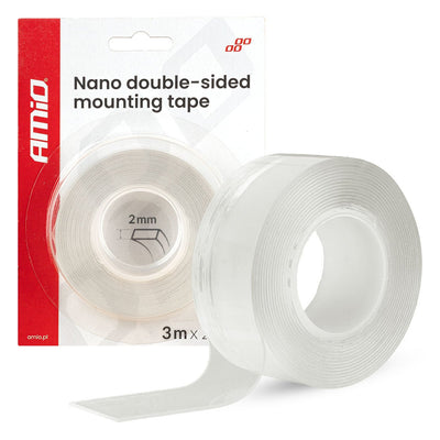 AMiO Herbruikbare Dubbelzijdige Nano Tape - Transparant 20mm x 3m x 1mm