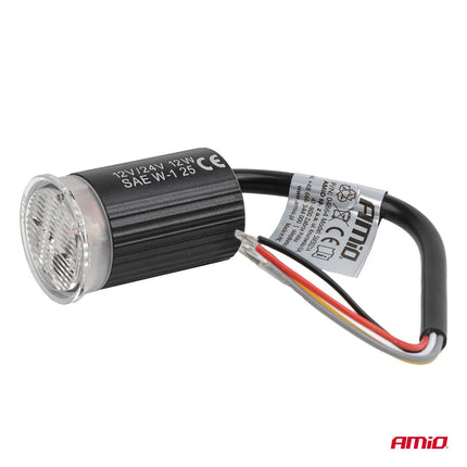 AMiO AMiO LED Waarschuwingslamp Opbouw R65 12V 24V 12W Oranje - Compacte Ronde Signaallamp voor Bedrijfsvoertuigen en Aanhangers AMiO 4