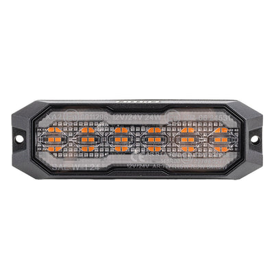 AMiO LED Waarschuwingslamp R65 R148 12V 24V 24W Oranje Wit - 3-in-1 Signaallamp Markeringslicht en Positielicht voor Bedrijfsvoertuigen en Machines