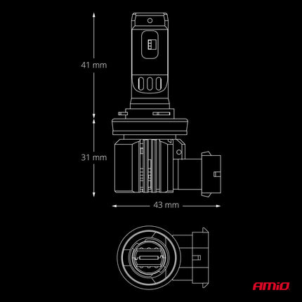 AMiO AMiO LumiTec F26 Night Breakers H8 H9 H11 H16 +130% PRO LIMITED LED Mistlampen Koplampen - 68W 12V 24V FULL CANBUS Mistlicht Dimlicht AMiO 5