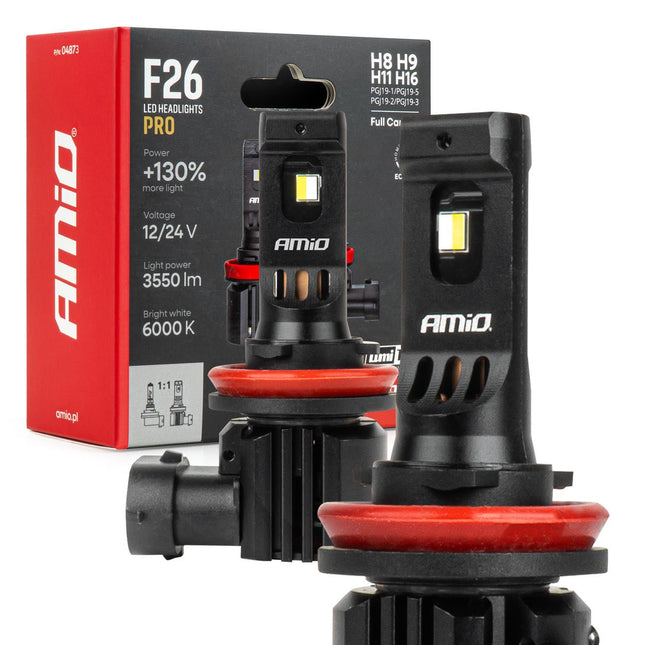 AMiO AMiO LumiTec F26 Night Breakers H8 H9 H11 H16 +130% PRO LIMITED LED Mistlampen Koplampen - 68W 12V 24V FULL CANBUS Mistlicht Dimlicht AMiO 1