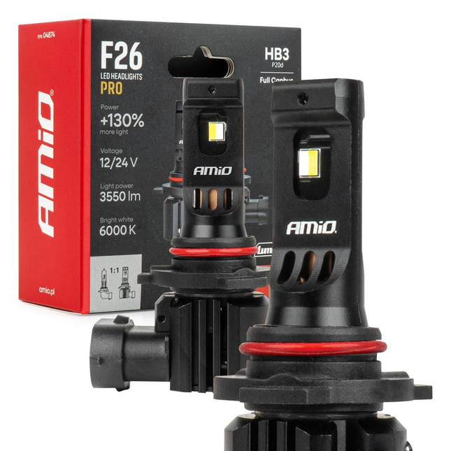 AMiO AMiO LumiTec F26 Night Breakers HB3 +130% PRO LIMITED LED Koplampen - 68W 12V 24V FULL CANBUS Grootlicht High Beam AMiO 1