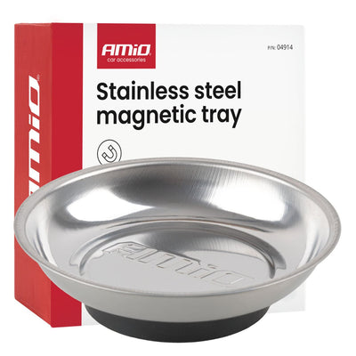 AMiO Magnetische Onderdelenbak RVS 110mm Kleine Magneetschaal voor Schroeven en Bouten
