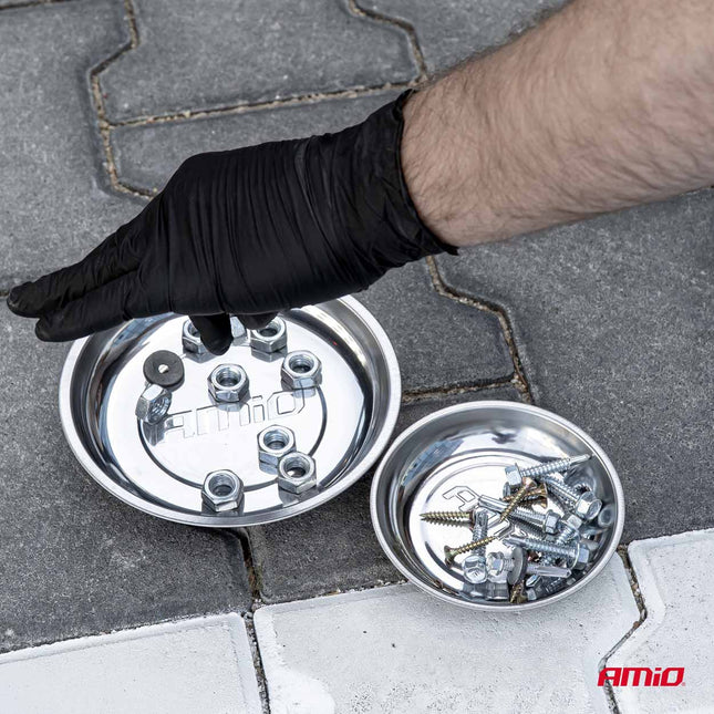 AMiO AMiO Magnetische Onderdelenbak Set RVS 110mm + 150mm Magneetschalen 2 stuks AMiO 2
