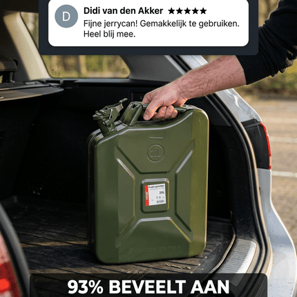 AMiO AMiO Metal Jerrycan 20L – UN-Gecertificeerde Metalen Brandstofcan Groen - Stalen Noodopslag Emergency Fuelcan Diesel Benzine AMiO 7
