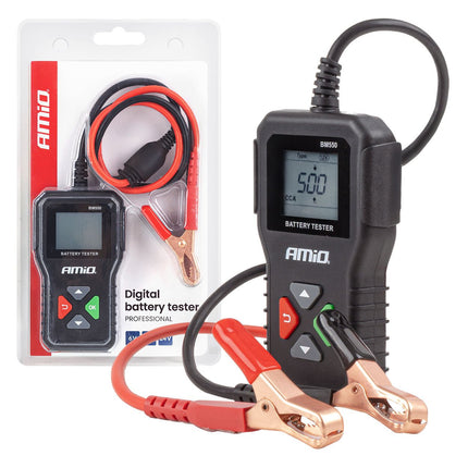 AMiO AMiO Professionele Digitale Accu Tester 2-220Ah 6V/12V/24V voor Auto, Motor en Vrachtwagen - Batterijtester Werkplaats AMiO 1