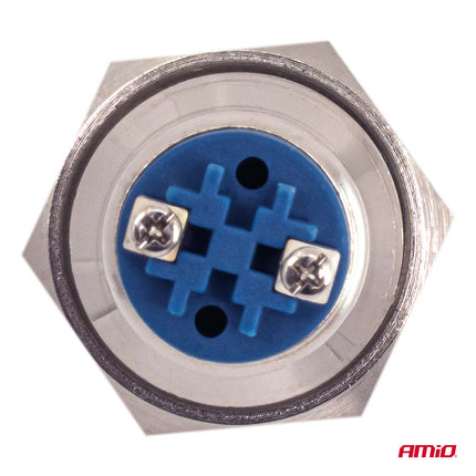 AMiO AMiO Ronde RVS Schakelaar 19mm ON/OFF 5A 12V 230V - Duurzame Auto en Elektronica Schakelaar voor Paneelinstallatie AMiO 5