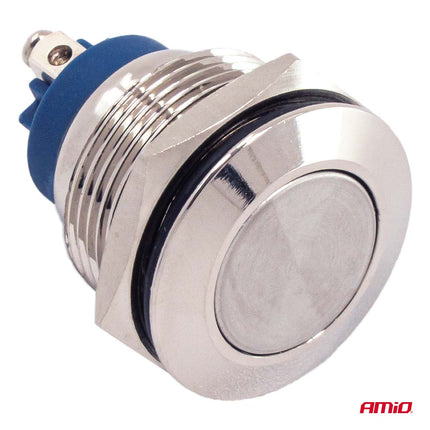 AMiO AMiO Ronde RVS Schakelaar 19mm ON/OFF 5A 12V 230V - Duurzame Auto en Elektronica Schakelaar voor Paneelinstallatie AMiO 6