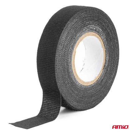 AMiO AMiO Stoffen Isolatietape Zwart 19mm x 15m x 0.4mm - Professionele Kabelisolatie Tape voor Auto, Elektrische Installaties en Werkplaats Toepassingen AMiO 5