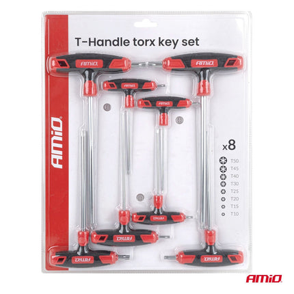 AMiO AMiO T-Greep Torxsleutel Set 8-delig CR-V Haakse Torx Sleutels T10-T50 AMiO 6