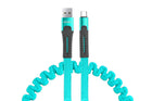 AMiO AMiO USB naar USB C Krulsnoer 1.2m – UC - 14 Witte Spiraalkabel Wit Oplaadkabel Auto Compact en Flexibel AMiO 1