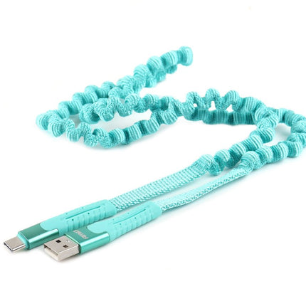 AMiO AMiO USB naar USB C Krulsnoer 1.2m – UC - 14 Witte Spiraalkabel Wit Oplaadkabel Auto Compact en Flexibel AMiO 4