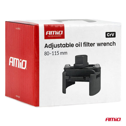 AMiO AMiO Verstelbare Oliefiltersleutel 80-115mm CrV Staal voor Auto Onderhoud AMiO 5