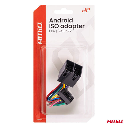 AMiO AMiO Android ISO Radio Adapter 12V 5A CCA – Universele Verloopstekker voor Autoradio en Multimedia Systeem AMiO 5
