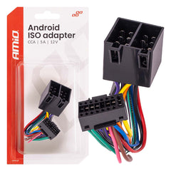 AMiO Android ISO Radio Adapter 12V 5A CCA – Universele Verloopstekker voor Autoradio en Multimedia Systeem - VCTparts.nl