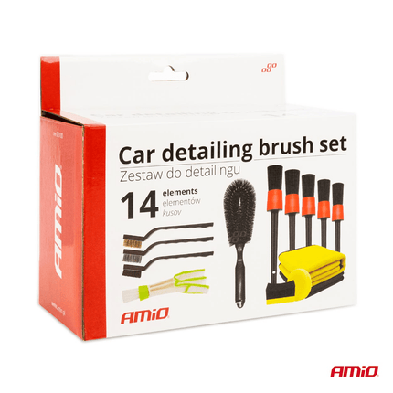 AMiO AMiO Auto Detailing Schoonmaak Set met Borstels Doeken Kwasten en Sponsen 14 stuks AMiO 2