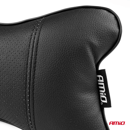 AMiO Auto Hoofdsteun Slaapkussen Zachte Neksteun Verstelbaar PVC Lederen Afwerking Universeel - VCTparts.nl