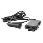 AMiO Auto USB Oplader met Verlengsnoer en 4 USB Poorten - Snelle Telefoonlader Handig Voorin en voor Kinderen Achterin op Vakantie - VCTparts.nl