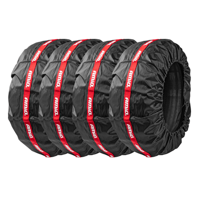 AMiO Autoband Wielhoezen Set 13-19 Inch - Bescherming en Opslag voor Autowielen Waterdicht Zwart