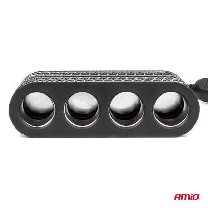 AMiO AMiO Autolader Splitter 4x 12V + 2x USB - A USB - C 120W – Verlengkabel 80cm voor Auto, Camper en Vrachtwagen AMiO 3