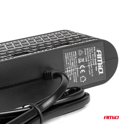 AMiO AMiO Autolader Splitter 4x 12V + 2x USB - A USB - C 120W – Verlengkabel 80cm voor Auto, Camper en Vrachtwagen AMiO 4