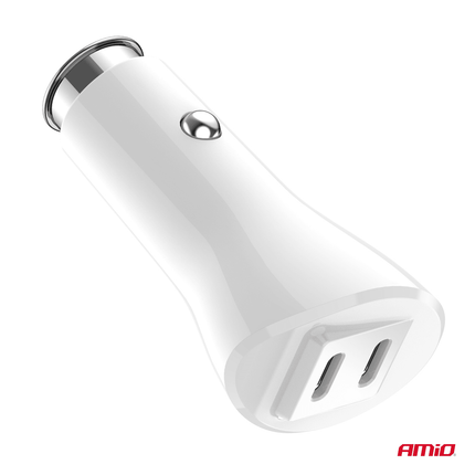 AMiO AMiO Autolader Telefoon Dual USB - C 40W 12/24V Wit AMiO 3