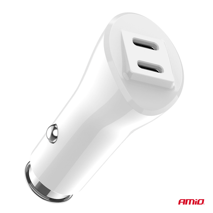 AMiO AMiO Autolader Telefoon Dual USB - C 40W 12/24V Wit AMiO 4