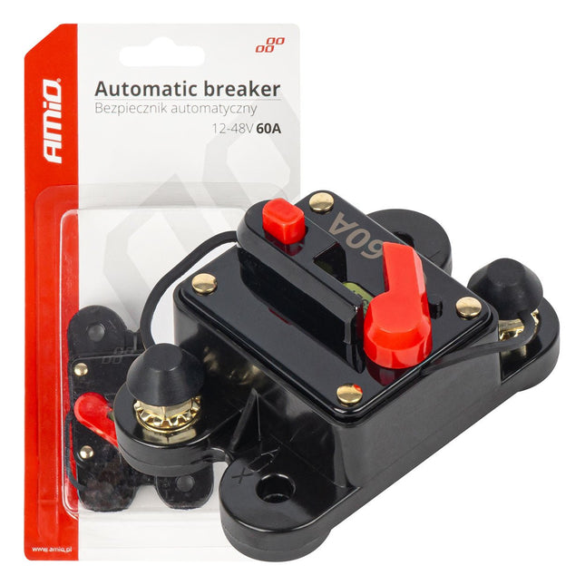 AMiO Automatische Zekering / Circuit Breaker 12-48V 60A - Resetbare Auto Zekering AMiO 1