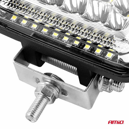 AMiO AWL13 Werklamp Verstraler Spot Vierkant 77LED 9 - 36v 6000K Wit 2 stuks (set) - VCTparts.nl