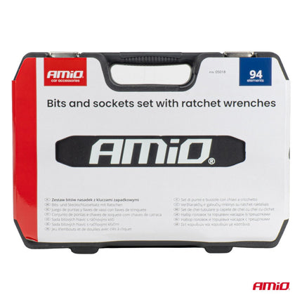 AMiO Bits- en Dopsleutelset met Ratelsleutels 94-delig - Gereedschapskoffer voor Garage en Werkplaats AMiO 6