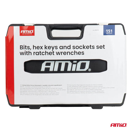 AMiO Bits-, Inbussleutel- en Dopsleutelset met Ratelsleutels 151-delig - Gereedschapskoffer voor Garage en Werkplaats AMiO 6