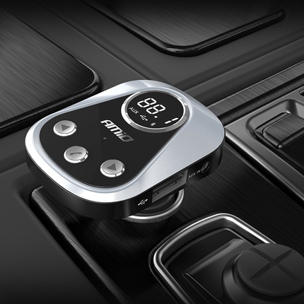 AMiO AMiO Bluetooth Muziek FM Transmitter Handsfree Bellen met USB - A Lader 2.4A (BT - 02) Zwart AMiO 2