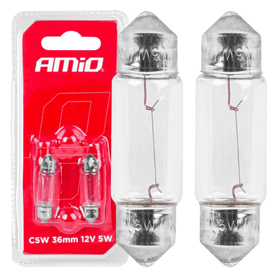 AMiO C5W Wit Halogeen Verlichting 85-8 36mm (set) [Kentekenverlichting - Interieurverlichting]