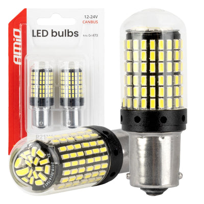 AMiO CANBUS LED Lampen 1156 BA15S P21W R10W R5W 4SMD 1860 Wit – 12V 24V