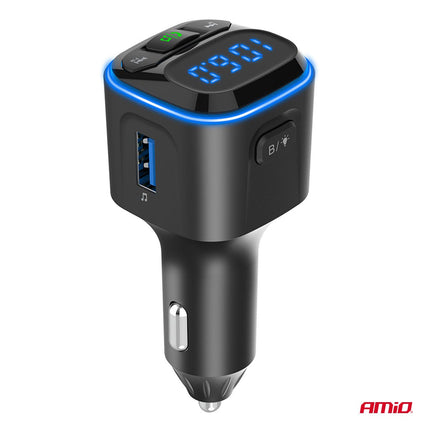 AMiO Car FM Transmitter 1×USB - A 2×USB - C 12V 24V – Bluetooth, MicroSD en Hands - Free Bellen AMiO 5