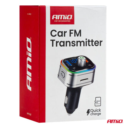AMiO Car FM Transmitter 1×USB - C microSD 12V 24V – Bluetooth, Hands - Free Bellen en Multifunctioneel AMiO 11