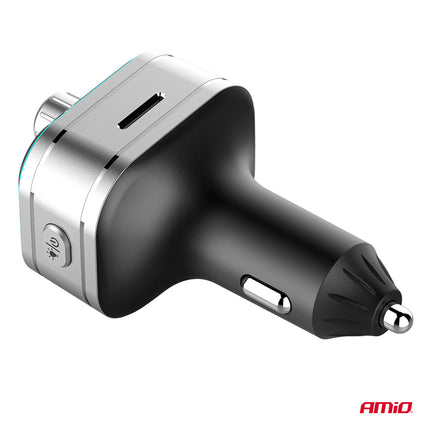 AMiO Car FM Transmitter 1×USB - C microSD 12V 24V – Bluetooth, Hands - Free Bellen en Multifunctioneel AMiO 8