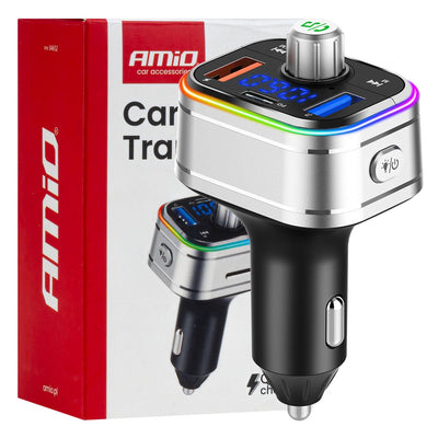 Car FM Transmitter 1×USB-C microSD 12V 24V – Bluetooth, Hands-Free Bellen en Multifunctioneel