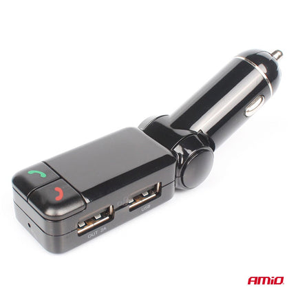 AMiO Car FM Transmitter - 2xUSB - A - 12V/24V - Bluetooth - Handsfree Bellen - Compact en Vouwbaar AMiO 7