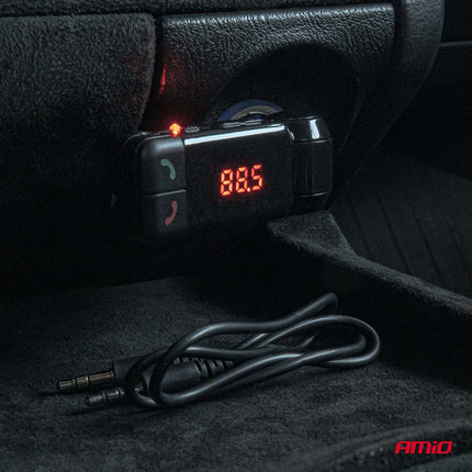 AMiO Car FM Transmitter - 2xUSB - A - 12V/24V - Bluetooth - Handsfree Bellen - Compact en Vouwbaar AMiO 3